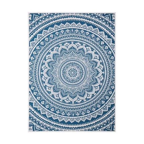 Toile Imprimée Laminée Mandala 59x79cm Bleu