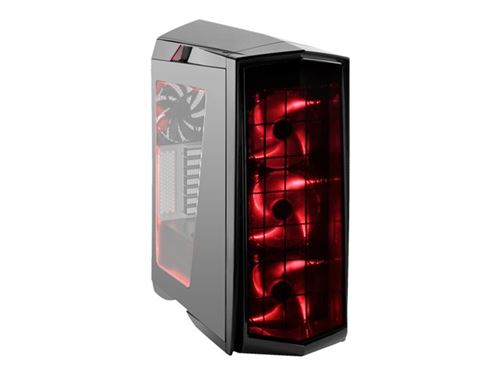 SilverStone SST-PM01BR-W - Primera Boîtier PC Gamer moyen tour ATX - Haute performance du flux d'air silencieux - avec fenêtre - LED rouge - noir