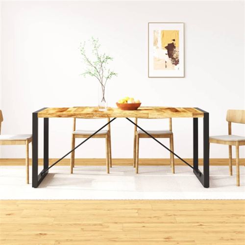vidaXL Table à manger Bois de manguier brut 180 cm