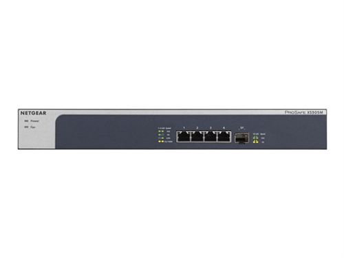 NETGEAR XS505M - Commutateur - non géré - 4 x 10 Gigabit Ethernet + 1 x 10 Gigabit SFP+ - de bureau, Montable sur rack