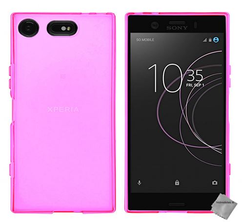 Housse etui coque pochette silicone gel fine pour Sony Xperia XZ1 Compact avec verre trempe - ROSE