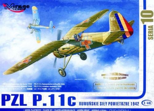 Pzl P-11 C Rumänische Luftwaffe Mit Resin- Und Fotoätzteilen- 1:48e - Mirage Hobby