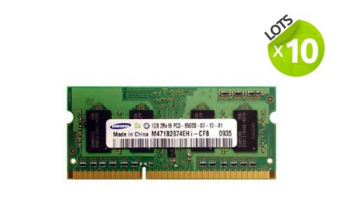 Lot De 10 Barrettes Ram Samsung - So-dimm - 1 Go - Ddr3 - Pc3-8500s