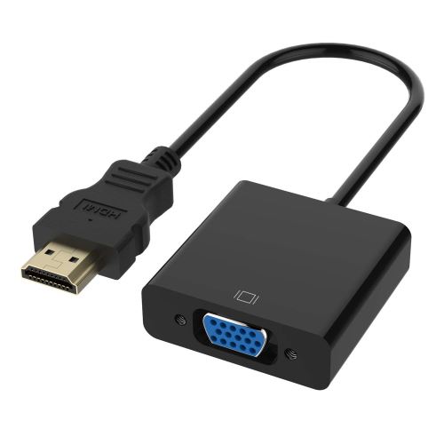 INECK® Adaptateur HDMI vers VGA 1080P Convertisseur HDMI Mâle à VGA Femelle Compatible avec PC, TV Box, HDTV, Ultrabook, Xbox - Noir
