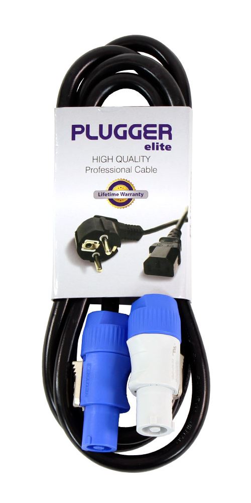 Plugger Câble d'alimentation powercon mâle/mâle 1,8 m Noir