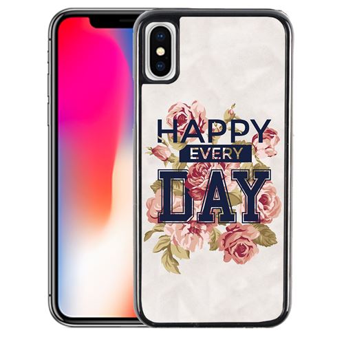 Coque pour iPhone XS happy every days roses