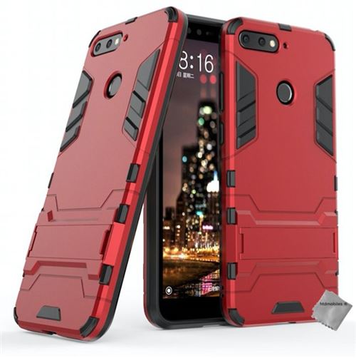 Housse etui coque rigide anti choc pour Huawei Honor 7A avec film ecran - ROUGE