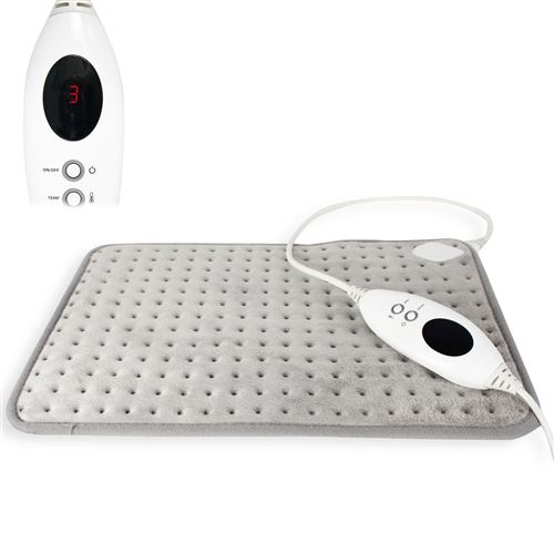 Coussin Chauffant Electrique en Microfibre Polaire - pour le Dos, les Epaules, le Cou ou les Jambes - 6 niveaux de Température