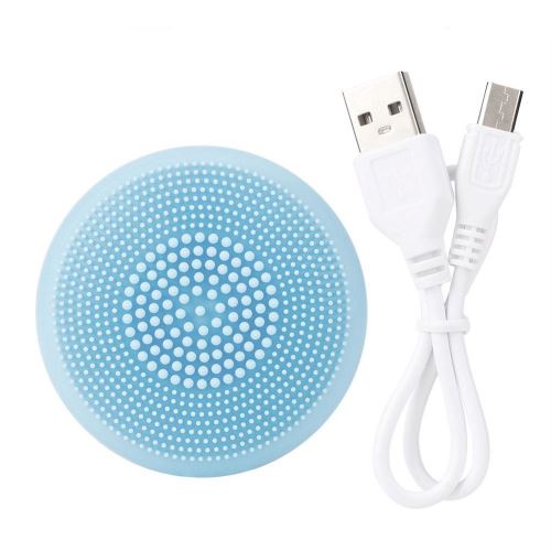 Brosse de nettoyage de visage en silicone électrique Mini massage ultrasonique Brosse de soin du visage pour le visage Bleu