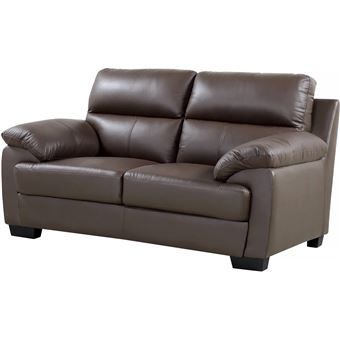 Canapé cuir et PVC "Cardiff"-  163 x 92 x 93 cm - Chocolat - 1