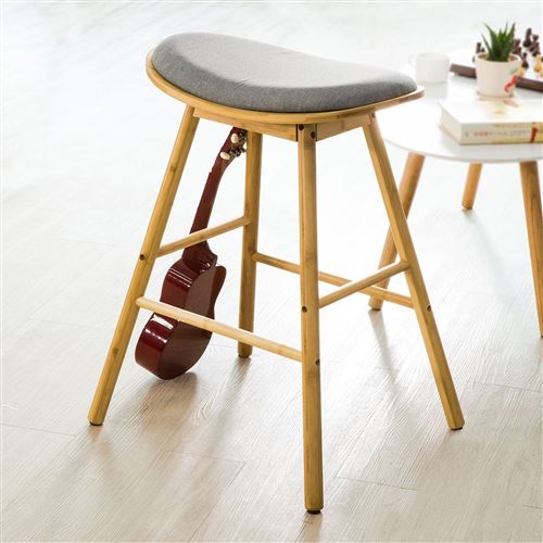 SoBuy® FST57-DG Tabouret de Bar Tabouret Haut Cuisine avec Repose-Pieds et Coussin Douillet Assise Rembourrée et incurvée L53cmxP43cmxH70cm