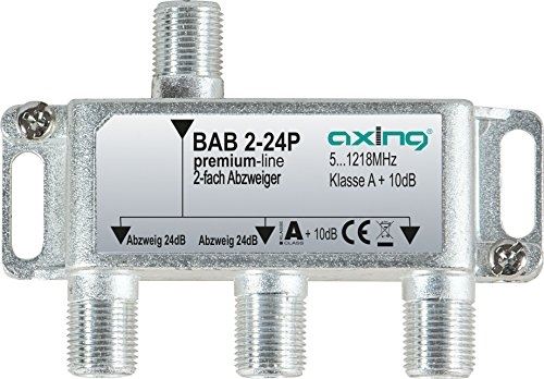 Axing bab 2?24p dérivateur 2 directions 24 db la télévision par câble catv multimédia dvb t2 classe a + 10 db, 5?1218 mhz métal