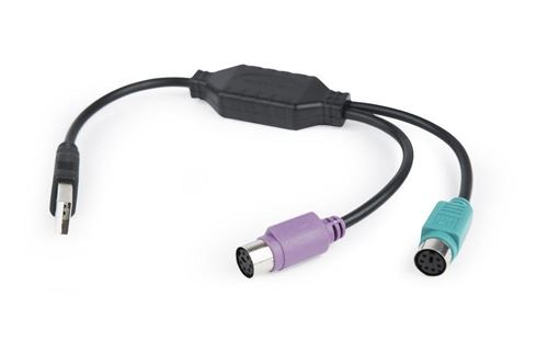 Gembird uaps12-bk usb ps 2 noir, vert, violet adaptateur et connecteur de câbles