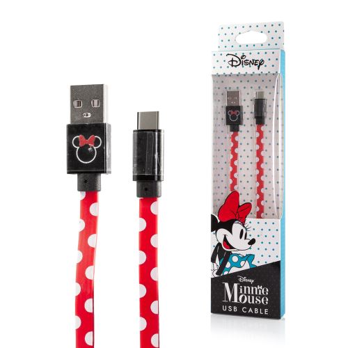 Cable USB Type C Minnie pois rouge noir