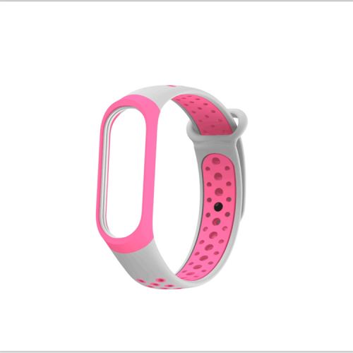 Bracelet en silicone bicolore Smartwatch pour Xiaomi Mi Band 3 - Gris&Rose