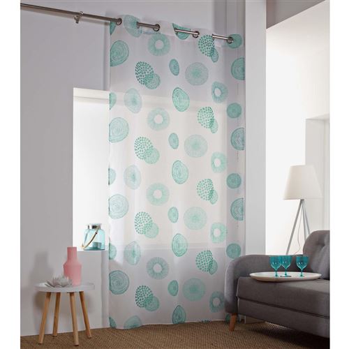 Panneau a oeillets 140 x 240 cm voile sable imprime vega Menthe