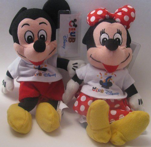 Disney Bean Bag Plush Mickey Mouse et Minnie Mouse Club Disney