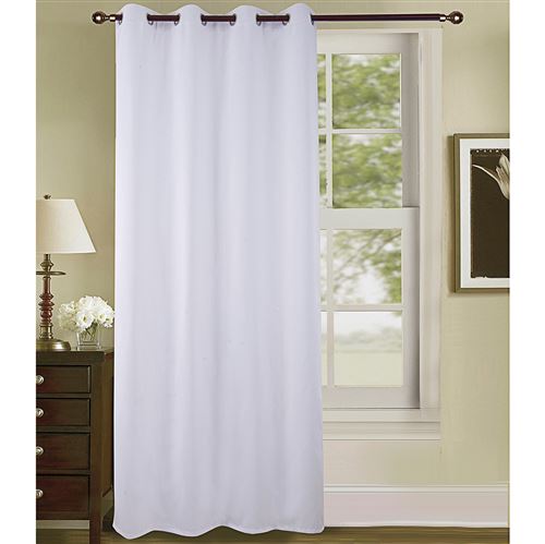 Rideau obscurcissant uni effet sable - Blanc - Dimensions : 140x260cm