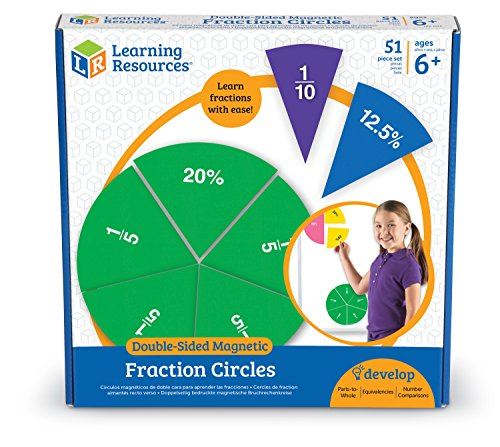 Learning Resources LER1616 Double-Sided Magnetic Fraction Circles