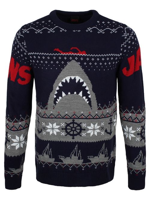 Jaws Sweat-shirt Shark Noël Homme Noir - Taille M