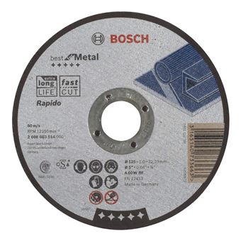 Bosch 2608603394 Disque Ã  tronÃ§onner Ã  moyeu plat expert for metal rapido AS 60 T BF 115 mm 1,0 mm 