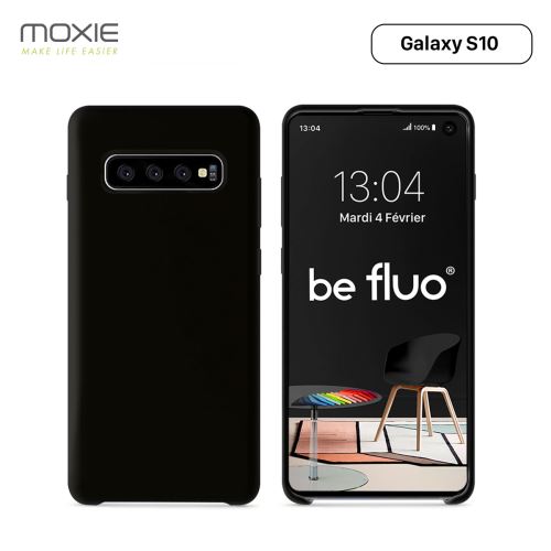 Coque Galaxy S10 Moxie BeFluo® Coque Silicone Liquide Fine et Légère, Anti-chocs et Anti-rayures - Noir