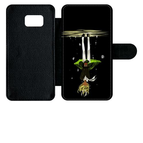 Etui À Rabat Samsung Galaxy S6 Edge Plus Manga Fille Cheveux Jaune A L'envers