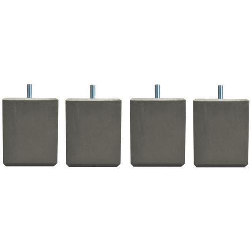 Jeu De Pieds Carres L 7 Cm X L 7 Cm H 8,5 Cm - Taupe - Lot De 4
