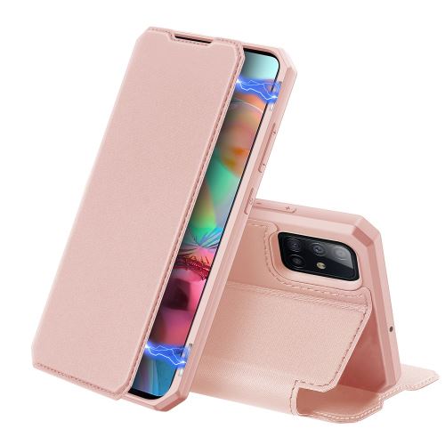 Etui en PU flip auto-absorbé rose pour votre Samsung Galaxy A71