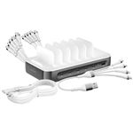 Station De Charge USB 60W Avec Écran LCD - 6 Ports USB-A + 1 USB-C - Surveillance En Temps Réel - Charge Rapide Multi-Appareils - 6