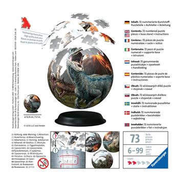 Ravensburger - Puzzle 3D rond 72 pièces - Jurassic World