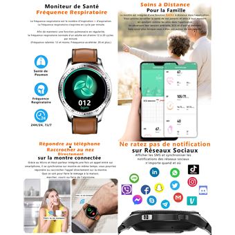 Montre Connectée Homme Repondre Appel - Smartwatch Sport 2,0 Pouces Étanche  Écra