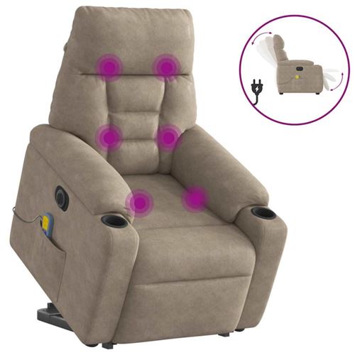 Non Communiqué Taupe Fauteuil Inclinable De Massage Électrique