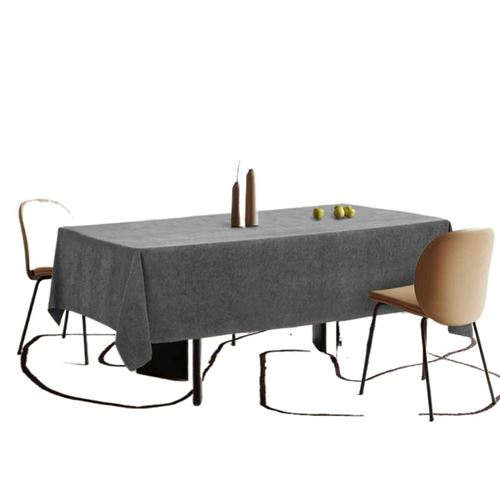 LINFE Nappe de style moderne, résistante aux plis, repassable et lavable en machine, 140 x 140 cm, gris