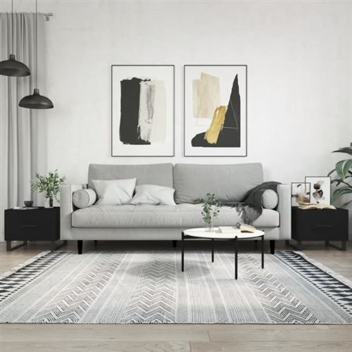 Non Communiqué Noir Vidaxl Tables Basses 2 Pcs 50X50x40 Cm Bois D'ingénierie 829447