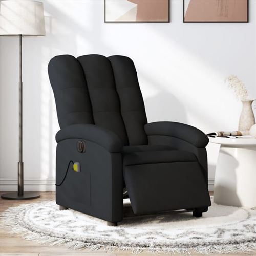 vidaXL Fauteuil de massage, relaxation électrique réglable tissunoir