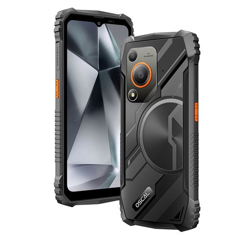 Oscal Marine 1 Téléphone Portable 6.56, 5100mAh, 12(4+24)Go+128Go, 16MP+8MP,Empreinte digitale/Face ID/NFC,Dual SIM 4G smartphone-304g-Noir