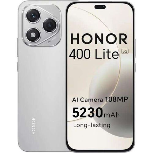 Smartphone Honor 400 lite gris 6.7 pouces RAM 8 Go stockage 256 Go