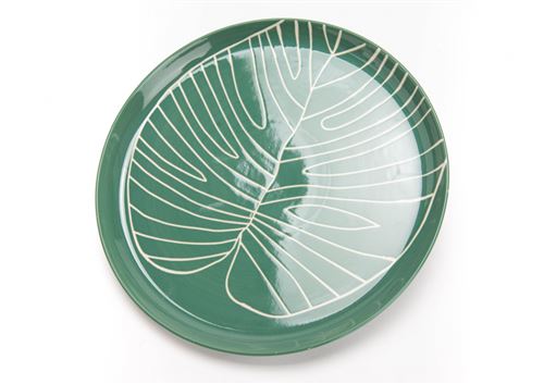 Non Communiqué Vert Assiette De Présentation 32 Cm Natureva - Amadeus - Grès