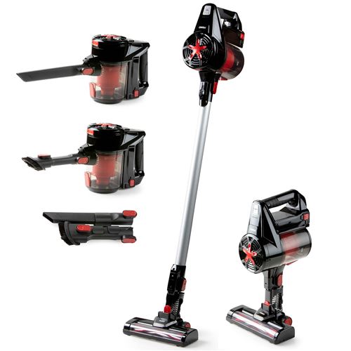 Primo pr504sv aspirateur balai 3-en-1 - sans fil - 22,2v - noir/rouge