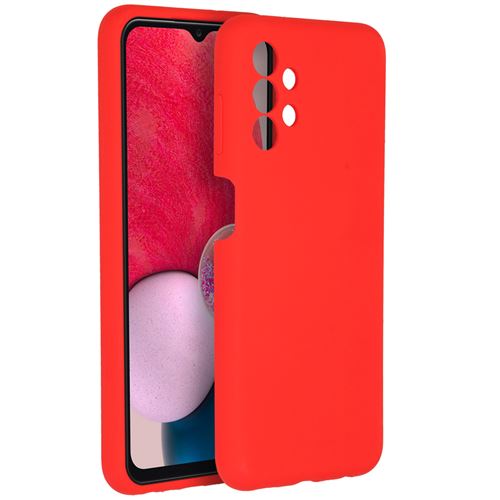 Accezz Coque Liquid Silicone pour Samsung Galaxy A13 (4G) Rouge
