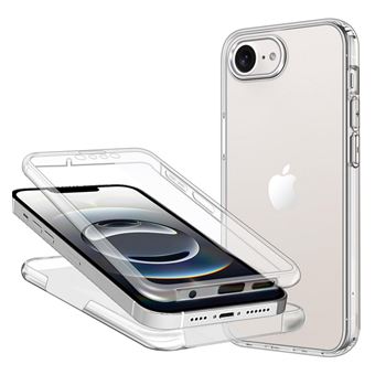 Coque pour Apple iPhone 16e - housse etui silicone gel fine 360 integrale (avant et arriere) + film ecran - TRANSPARENT - htdmobiles - 1