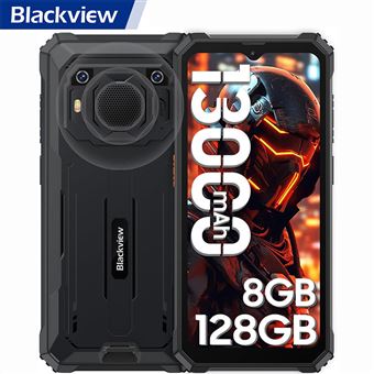 Blackview BV6200 Pro Téléphone Portable Incassable 6,56 Android 13 13000mAh 8Go+128Go 8MP+13MP IP68 Étanché,Face ID,Dual SIM - Noir - 1
