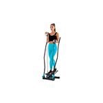 Hop-Sport Stepper HS-045S Slim avec poignées Nordic Walking, Extenseurs, Résistance réglable, Ordinateur d'entraînement (Noir/Bleu)