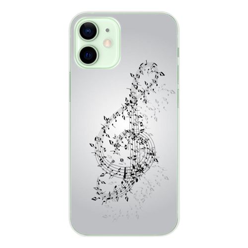 Coque en silicone imprimée compatible Apple iPhone 12 Mini Valse des notes