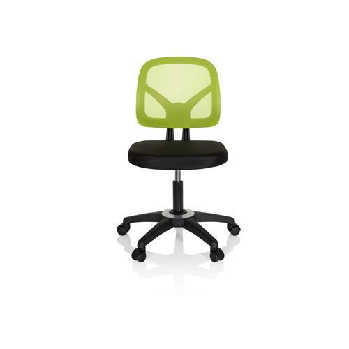 Chaise pour enfant / Chaise de bureau pour enfant KID YU 100 Tissu maille Vert/Noir hjh OFFICE