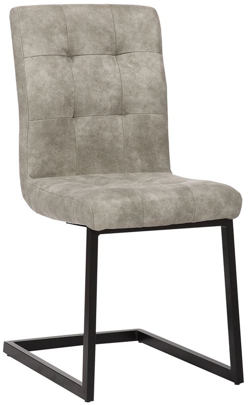 Chaise de salle à manger Feline en tissu avec Piètement Luge en Métal , Gris