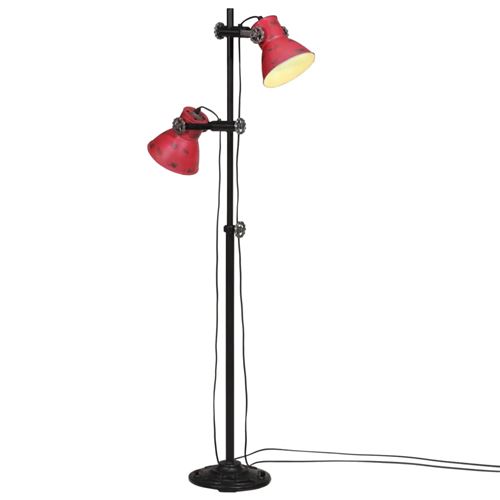 Vidaxl Rouge Lampadaire 25 W Délavé 25X25x90/140 Cm E27, Lampe, Lampe Sur Pied, Lampe Industrielle, Lumière, Lampe De Lecture, Éclairage - Image 2