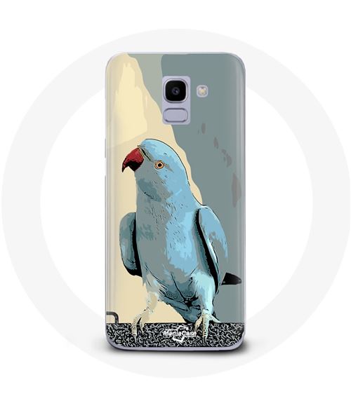 Coque pour Samsung Galaxy A8 2018 Perruches perroquets Bleu Maniacase