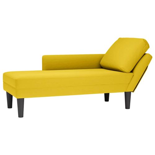 vidaXL Chaiselongue mit Kissen und Rechter Armlehne Gelb Samt